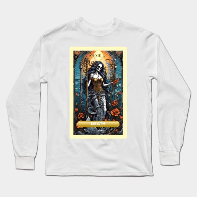 The Death Card From the Light Mermaid Tarot Deck. Long Sleeve T-Shirt by MGRCLimon